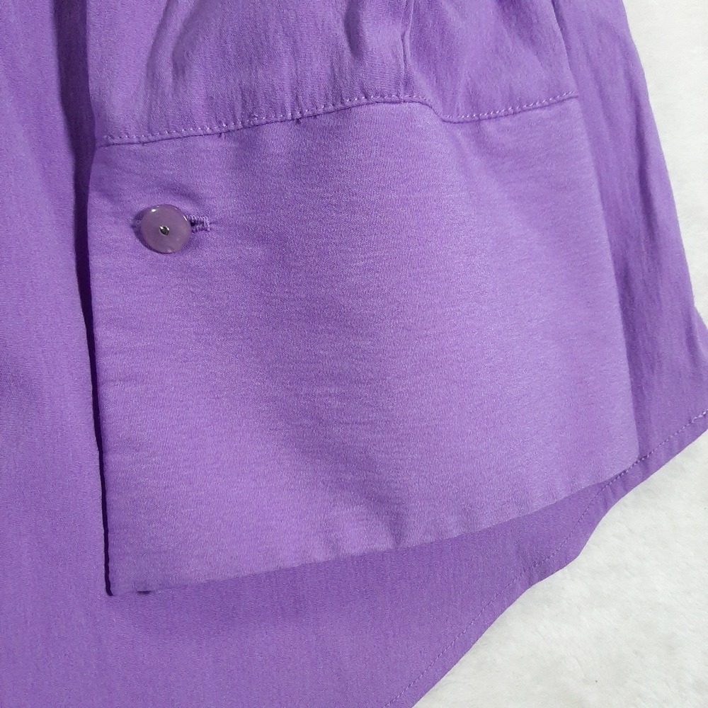 Venezia Jeans Purple Lavender Button Shirt Stretch Long Sleeve Plus Size 26/28 - Picture 3 of 7